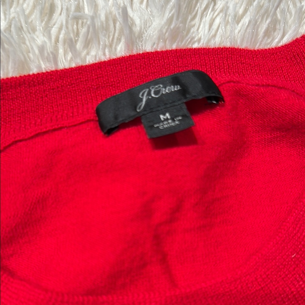 J. Crew Red Crewneck Sweater Classic Knit - Picture 2 of 2
